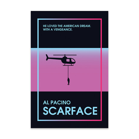 Scarface Retro Style Poster Print on Acrylic Glass // Popate (16"W x 24"H x 0.25"D)