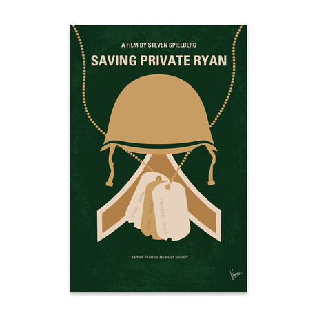 Saving Private Ryan Minimal Movie Poster Print on Acrylic Glass // Chungkong (16"W x 24"H x 0.25"D)