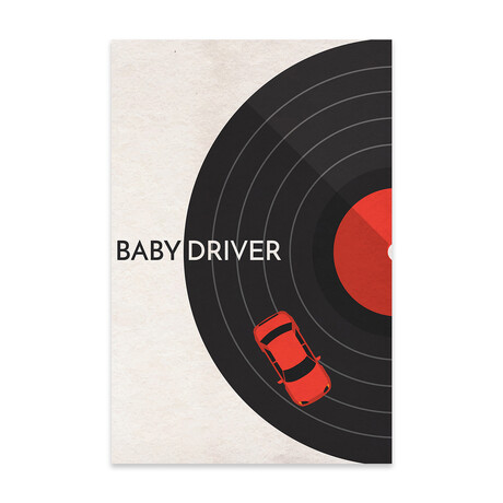Baby Driver Minimalist PosterPrint on Acrylic Glass // Popate (16"W x 24"H x 0.25"D)