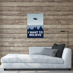 I Want To Believe Minimal Poster X-Files Print on Acrylic Glass // Chungkong (16"W x 24"H x 0.25"D)