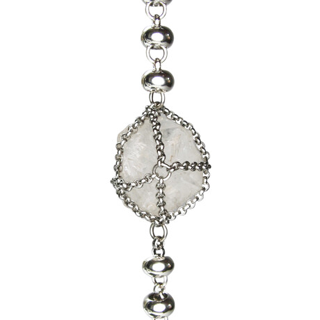 Caged Quartz Bead Necklace
