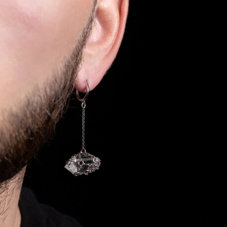 Single Caged Quartz Drop Earring