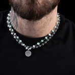 Green Pearl Coin Necklace