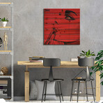 Never Know (red) // Loui Jover (26"H x 26"W x 1.5"D)