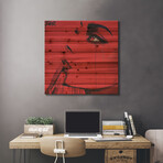 Never Know (red) // Loui Jover (26"H x 26"W x 1.5"D)