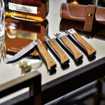 Folding Steak Knife 4" // Leather Roll // Set of 4