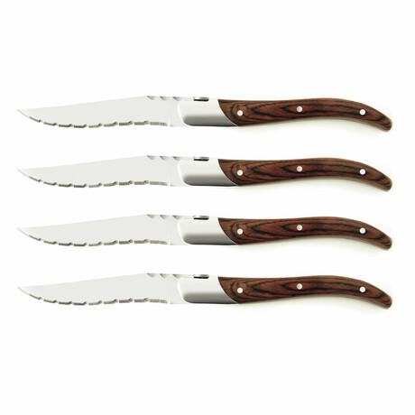 Fassona Steak Knife // Set of 4// Dark Wood Handle