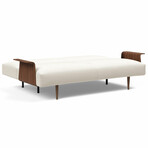 Frode Sofa Bed // Wood Arm (Boucle Off White)