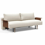 Frode Sofa Bed // Wood Arm (Boucle Off White)