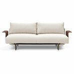 Frode Sofa Bed // Wood Arm (Boucle Off White)