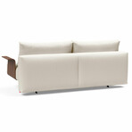 Frode Sofa Bed // Wood Arm (Boucle Off White)