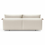 Frode Sofa Bed // Wood Arm (Boucle Off White)