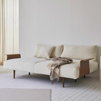 Frode Sofa Bed // Wood Arm (Boucle Off White)