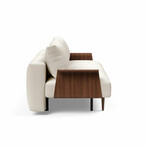 Frode Sofa Bed // Wood Arm (Boucle Off White)