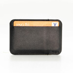 DUN SLIM // Wallet + Cardholder //  Black Clip (Matte Black Leather)