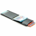 DUN SLIM // Wallet + Cardholder //  Black Clip (Matte Black Leather)