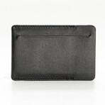 DUN SLIM // Wallet + Cardholder //  Black Clip (Matte Black Leather)