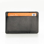 DUN SLIM // Wallet + Cardholder //  Black Clip (Matte Black Leather)