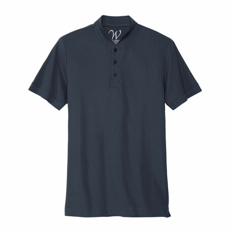 Stretch Pique Henley Polo // Navy (S)