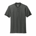 Stretch Pique Henley Polo // Heather Grey (L)