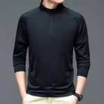 1/4 Zip Long Sleeve // Black (L)