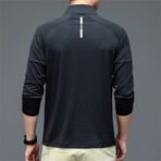 1/4 Zip Long Sleeve // Black (XS)