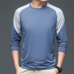 Two Tone Long Sleeve // Misty Blue (L)