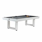 Lanai Outdoor Pool Table Full Set // Pearl White