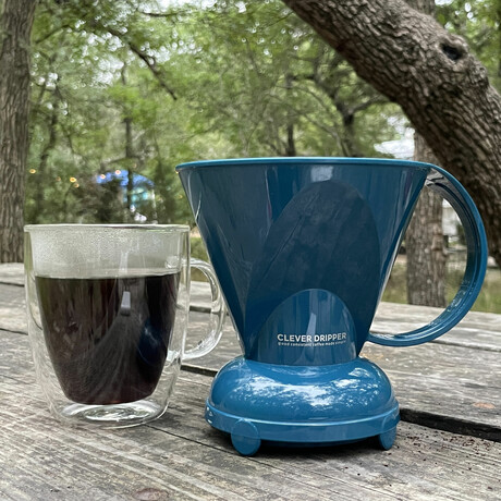 Clever Coffee Dripper and Filters // Peacock Blue