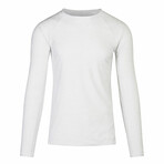Men's Long Sleeve Crew Sun & Swim Shirt // White Jaspe (S)