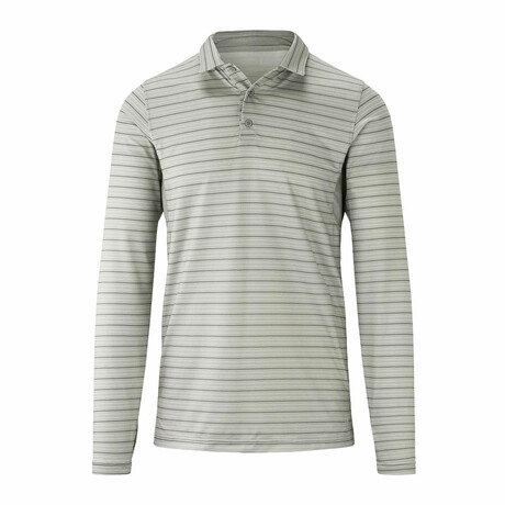 Men's Long Sleeve Polo // Stone Eagle Stripe (S)