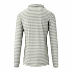Men's Long Sleeve Polo // Stone Eagle Stripe (S)