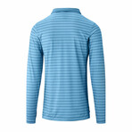 Men's Long Sleeve Polo // Lagoon Eagle Stripe (S)