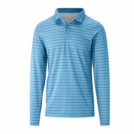 Men's Long Sleeve Polo // Lagoon Eagle Stripe (S)