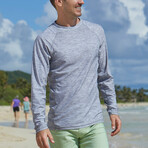 Men's Long Sleeve Crew Sun & Swim Shirt // Cool Gray Jaspe (XL)
