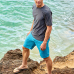 Men's Short Sleeve Crew Sun & Swim Shirt // Charcoal (3XL)