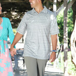 Men's Short Sleeve Polo // Distressed Aztec Stripe (S)