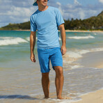 Men's Short Sleeve Crew Sun & Swim Shirt // Light Blue (S)