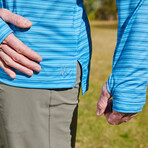 Men's Long Sleeve Polo // Lagoon Eagle Stripe (S)