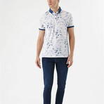 Leave Pattern Dynamic Fit Polo // Marine (S)