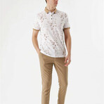 Leave Pattern Dynamic Fit Polo // Beige (S)