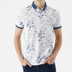 Leave Pattern Dynamic Fit Polo // Marine (S)