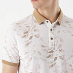 Leave Pattern Dynamic Fit Polo // Beige (S)
