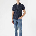 Interlock Patterned Dynamic Fit Polo // Navy (S)