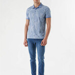 Interlock Patterned Dynamic Fit Polo // Blue (S)