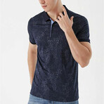 Interlock Patterned Dynamic Fit Polo // Navy (S)