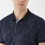 Interlock Patterned Dynamic Fit Polo // Navy (S)