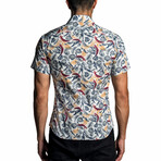 Ezra Long Sleeve Button Up Shirt // White + Multicolor (XL)