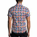 Elijah Long Sleeve Button Up Shirt // White + Blue (M)