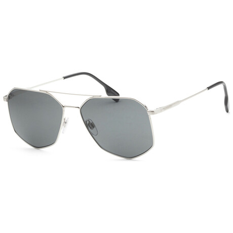 Burberry // Men's Ozwald BE3139-100587 Sunglasses // Silver + Dark Gray